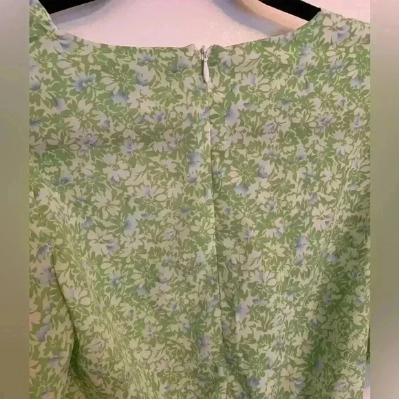 Nasty Gal Green and White Floral Romper, Womens Size 6 boho festival concertcore - Picture 6 of 12